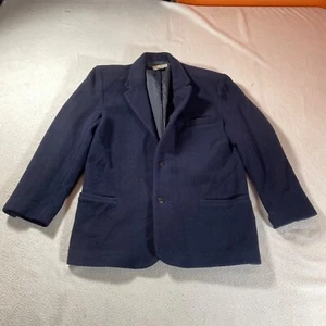 Vintage Eddie Bauer Blazer Mens Small Blue Wool Jacket Notch Single Breasted - Picture 1 of 19