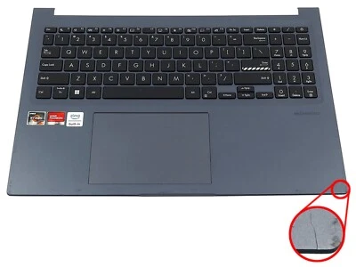 ASUS VIVOBOOK M1603Q TECLADO EE. UU. REPOSAMANOS MONTAJE PANEL TÁCTIL 13N1-FDA0711 *GRIETA* Foto 1 de 2
