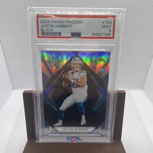 2020 Panini Phoenix Justin Herbert Black # 7/10 - Chargers RC PSA 9 MINT - Picture 1 of 4