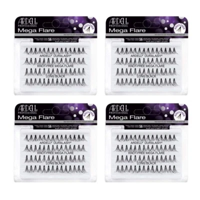 Ardell Mega Individual False Eyelashes Knot-Free Long Black #65281 (4 Pack) - Image 1 of 4