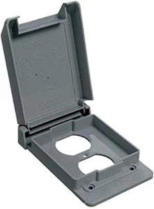 Cubierta de receptáculo dúplex no metálico Carlon E98DRC de una sola banda - Imagen 1 de 3