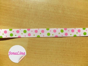 Ripsband Borte Bordüre mit Punkten  Verschiedene Farben 2 m - Picture 1 of 6