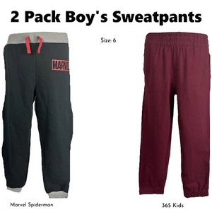 2 Pack Kid Boy's Stretch Casual Pull On Cotton/ Polyester Sweatpants Size 6 - Picture 1 of 8