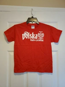 New Poland Polska Biale Orly Bialo-Czerwoni Youth Small Soccer Pilka T-shirt - Picture 1 of 4