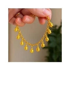 "Exclusive Collection -Sonata Lilly Bells Bracelet – 24K Solid Gold - Picture 1 of 2