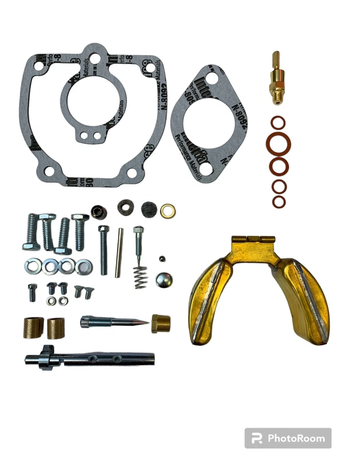 Kit básico de reparación de carburador de tractor IH Farmall 300,350,400 y 450 con flotador y eje Foto 1 de 1