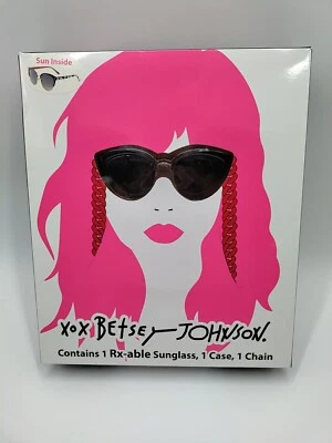 Betsey Johnson XOXO Metal Sunglasses Case & Chain , BE302 , Black And White - Image 1 of 4