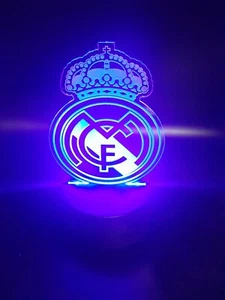 Edge Lit Tabletop Sign, Multi-Colored LED, Real Madrid Football Soccer Futbol - Picture 1 of 5