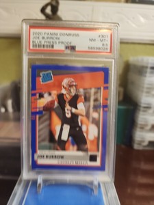 2020 Donruss Joe Burrow Blue Press Proof PSA 8.5