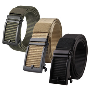 Cinturones de Nailon con Hebilla Deslizante Automática de Trinquete para Hombres