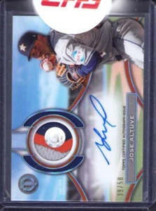 Tarjeta de parche autógrafo Topps Tribute Jose Altuve 2025/50 Houston Astros - Imagen 1 de 2