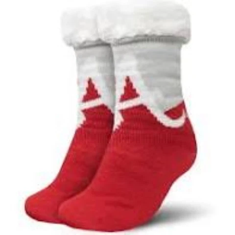 FOCO NCAA Licensed Alabama Crimson Tide Color Block Footy Slippers Non-Slip Cover