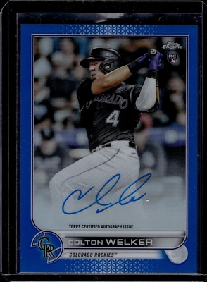 2022 Topps Chrome Rookie Autographs Blue Colton Welker 140/150 - Image 1 of 2