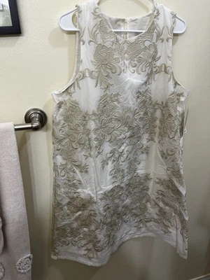 Vestido Karen Kane Feminino XL Brilhante e Praiano Bordado Floral Sem Mangas - Imagem 1 de 4