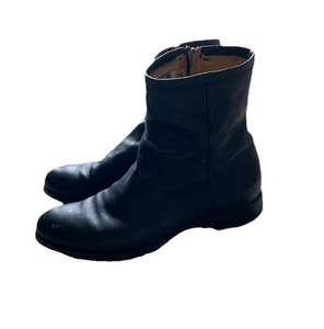 Frye Ankle Boots 8.5 B Black Leather Round Toe Shoes Booties - Picture 1 of 9
