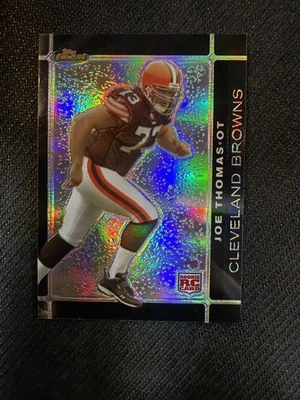 #144 Joe Thomas 2007 Finest SN,RC Rookie #/99 Cleveland Browns Black Refractors - Image 1 of 2