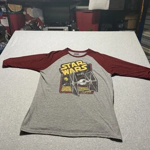 Vintage Star Wars Original Raglan 3/4 Sleeve T Shirt Sz XL Tie Fighter X-Wing - Picture 1 of 8