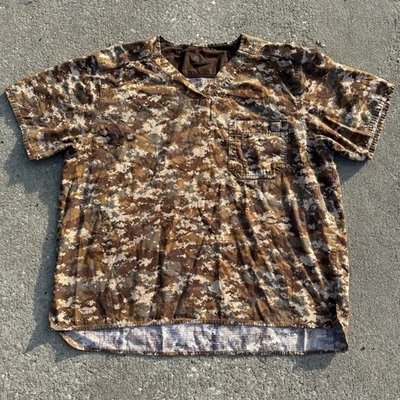 Carhartt Men's V-Neck Scrub Top Rip Stop Desert Digital Camo Size XL Medical - Image 1 of 4