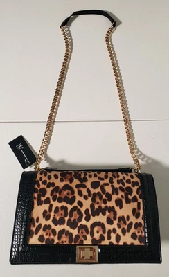 Bolso Bandolera Convertible con Solapa INC Ajae -Leopardo Cocodrilo Negro Foto 1 de 4