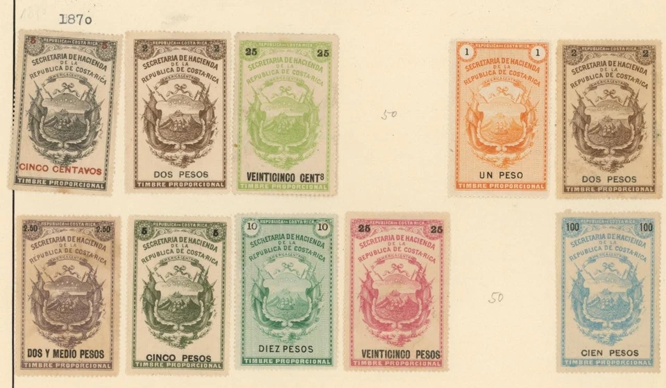 Costa Rica Ingresos 1870 Fiscal Foto 1 de 1