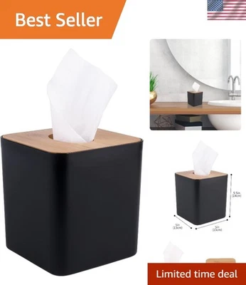 Funda de caja de pañuelos moderna bambú plástico madera baño mostrador organizador Foto 1 de 4