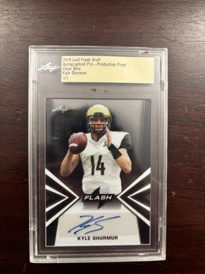 KYLE SHURMUR 2019 Leaf Flash Pre-Production PROOF AUTO RC SP #1/1 Chiefs Bengals - Image 1 of 2