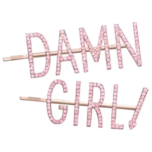 Too Faced Haarspange DAMN GIRL Rosa Strass Haarnadel Set NEU Kostenloser Versand - Bild 1 von 3
