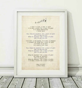 Neil Young - Heart Of Gold (v.2) - Song Lyric Art Poster Print - Sizes A4 A3 - Picture 1 of 3