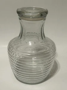 Anchor Hocking Manhattan Park Avenue Beehive Glass Carafe Pitcher Lid 64oz EUC - Picture 1 of 10