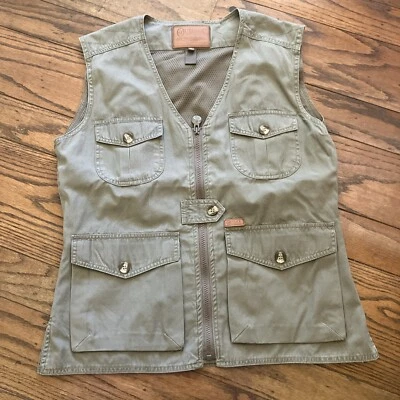 Outback Trading Co. Damas Pesca Exterior Verde Caqui Chaleco Marrón Talla Mediana Foto 1 de 4