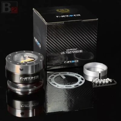 NRG Gen 2.0 Gun-Metal Steering Wheel Quick Release Hub Kit Universal Fitment - Image 1 of 4