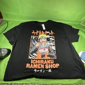 Naruto Shippuden Men's Ichiraku Ramen Shop Graphic T-Shirt Black 3XL HH - Picture 1 of 4