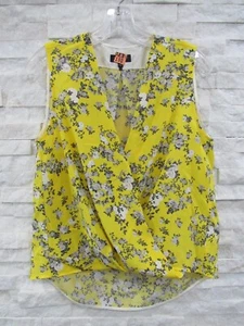 Rag & Bone gelb grau Blumen Bienen Logo Seide Victor ärmelloses Top Bluse XS - Bild 1 von 6