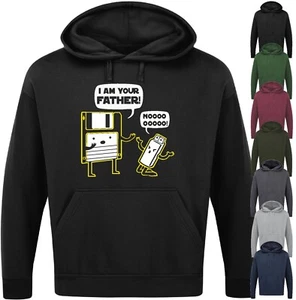 I AM YOUR FATHER HOODIE Computing IT USB Floppy Disk Novelty Geeky Mens Gift Top - Picture 1 of 17