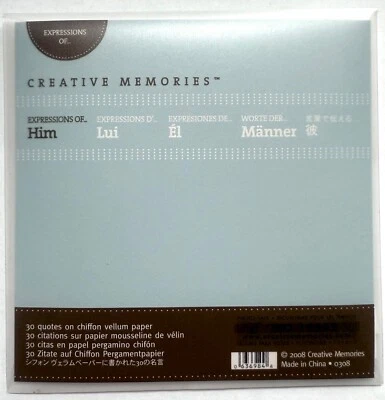 Creative Memories Expressions of Him 30 Quotes Chiffon Vellum Scrapbooking Craft Foto 1 de 2