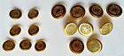 SET of Round Vintage Printed VYELLA BUTTONS - 9 x 20 mm and 7 x 15 mm Diameter