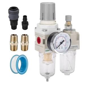 1/4"NPT Compressed Air Filter Regulator Combo Air Compressor Water Separator - Picture 1 of 7