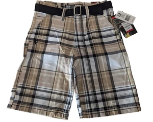 Southpole Jungen mittelhoher Bund mehrfarbig kariert Chino mit Gürtel Shorts Größe 6 neu mit Etikett - Bild 1 von 6