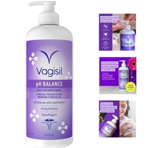 Vagisil Feminine Wash for Intimate Area Hygiene, Ph Balance 16.9 Oz with Pump - Picture 1 of 8