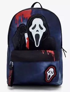 Scream Ghost Face Horror Slasher Halloween Glow In The Dark Black Large Backpack - Picture 1 of 5