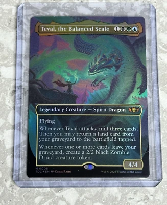 Teval, the Balanced Scale (Borderless) FOIL #8 MTG Tarkir Dragonstorm TDC NM X1 - Image 1 of 3