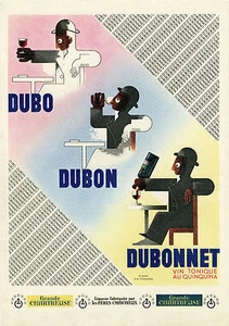 "DUBONNET" Affiche d'intérieur originale entoilée (Zincographie CASSANDRE 1932) - Foto 1 di 1