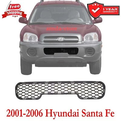 Front Bumper Grille For 2001-2006 Hyundai Santa Fe Black Plastic HY1036107 Foto 1 de 4