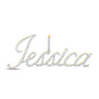 10K Yellow Gold Womens Round Diamond JESSICA Name Pendant 3/4 Cttw