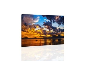 Sunset On The Water - CANVAS OR PRINT WALL ART - Picture 1 of 2