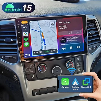 For 2011-2013 Jeep Grand Cherokee Car Stereo Radio Apple Carplay Android 15 GPS — 第 1/4 张图片