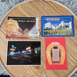 Vintage Lot Of 4 Epherma Las Vegas Horse Shoe Frontier Excalibur Postcards - Picture 1 of 2