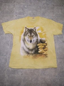 Vintage 2004 The Mountain Yellow Wolf By Jon Naito T-Shirt Size XXL - Picture 1 of 6