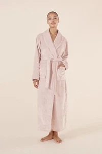 Womens Gingerlilly Imogin Pink Plush Long Winter Dressing Gown Wrap Robe - Picture 1 of 6