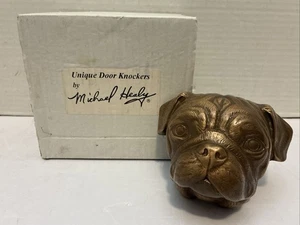 Nuevo con caja*Michael Healy Pug Head Door Knocker - Imagen 1 de 6